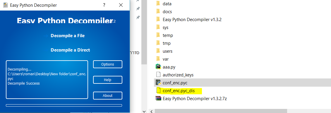 Descriptografia de arquivo Python