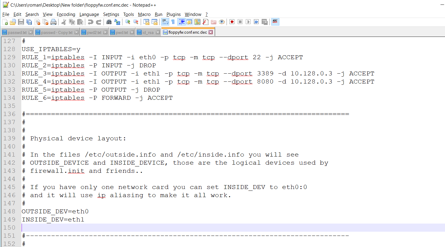 legal iptables