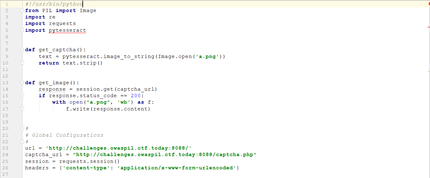 Primeira parte do código Python